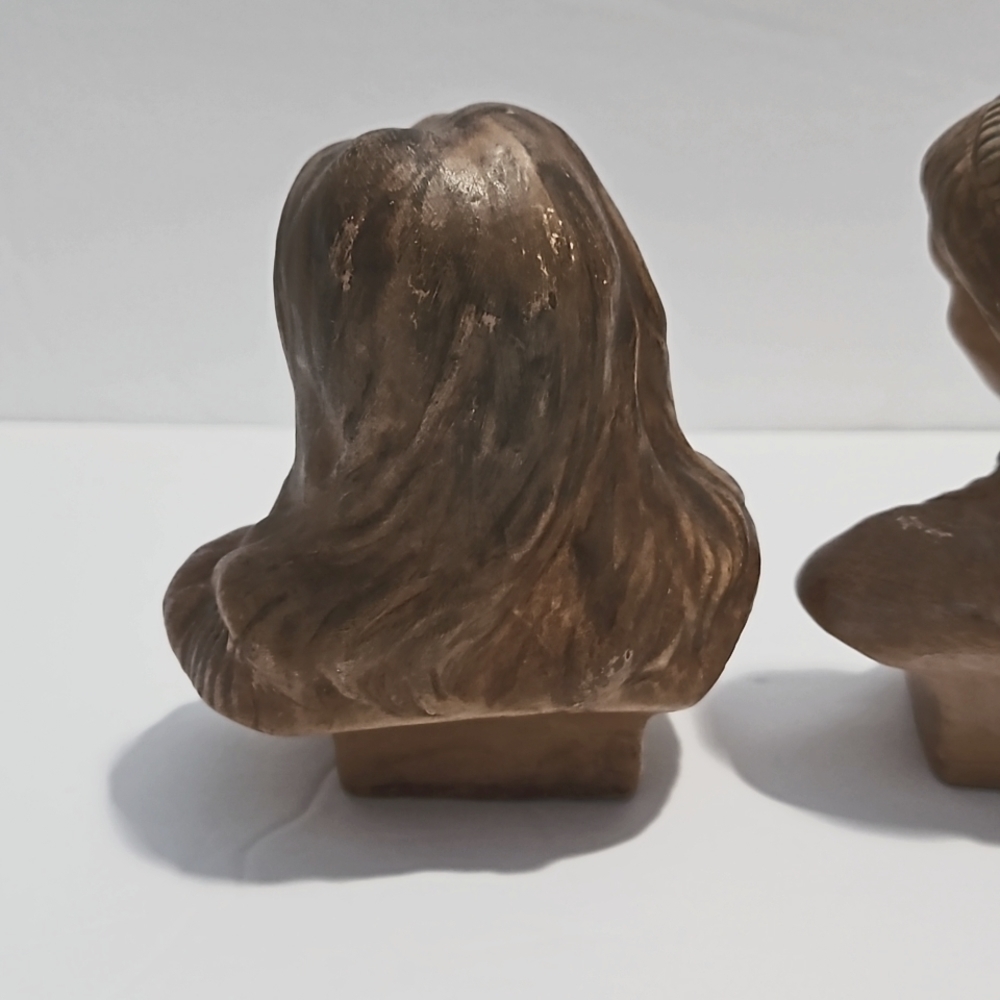 Lily of the Mohawk (2) Porcelain Native American Bust Figures Statues Brown - Picture 5 of 7